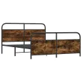 Cadre de lit en métal sans matelas chêne fumé 160x200 cm