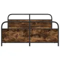 Cadre de lit en métal sans matelas chêne fumé 160x200 cm