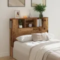Armoire de tête de lit vieux bois 120x19x104,5 cm