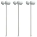 Lampadaires d'extérieur 3 pcs argenté 215 cm acier inoxydable