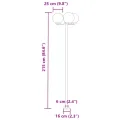 Lampadaires d'extérieur 3 pcs argenté 215 cm acier inoxydable