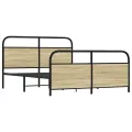Cadre de lit en métal sans matelas chêne sonoma 150x200 cm