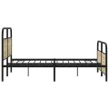 Cadre de lit en métal sans matelas chêne sonoma 150x200 cm