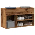 Banc à chaussures vieux bois 80x30x45 cm bois d'ingénierie