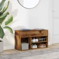 Banc à chaussures vieux bois 80x30x45 cm bois d'ingénierie