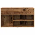 Banc à chaussures vieux bois 80x30x45 cm bois d'ingénierie