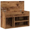 Banc à chaussures vieux bois 80x30x45 cm bois d'ingénierie