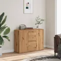 Buffet chêne artisanal 88x30x64 cm bois d'ingénierie