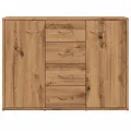 Buffet chêne artisanal 88x30x64 cm bois d'ingénierie