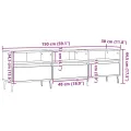 Meuble TV vieux bois 150x30x44,5 cm bois d'ingénierie