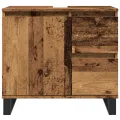 Armoire de lavabo de salle de bain vieux bois 65x33x60 cm