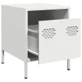 Tables de chevet 2 pcs blanc 35x39x43,5 cm acier