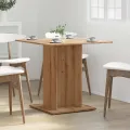Table à manger chêne artisanal 80x80x75 cm bois d'ingénierie