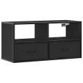 Meuble TV noir 80x31x39,5 cm bois d'ingénierie et métal