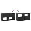 Meuble TV noir 80x31x39,5 cm bois d'ingénierie et métal