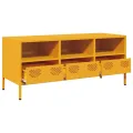 Meuble TV jaune moutarde 101,5x39x43,5 cm acier laminé à froid