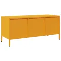 Meuble TV jaune moutarde 101,5x39x43,5 cm acier laminé à froid