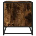 Meuble TV chêne fumé 61x40x46 cm bois d'ingénierie et métal