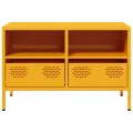 Meuble TV jaune moutarde 68x39x43,5 cm acier laminé à froid