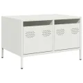 Meuble TV blanc 68x50x43,5 cm acier laminé à froid