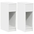 Tables de chevet avec tiroir 2 pcs blanc 20x36x60 cm