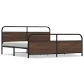 Cadre de lit en métal sans matelas chêne marron 180x200 cm