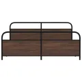 Cadre de lit en métal sans matelas chêne marron 180x200 cm