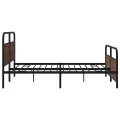 Cadre de lit en métal sans matelas chêne marron 180x200 cm