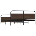 Cadre de lit en métal sans matelas chêne marron 180x200 cm