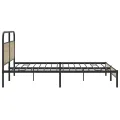 Cadre de lit en métal sans matelas chêne fumé 193x203 cm