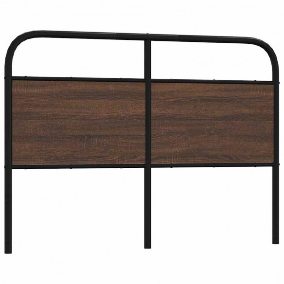 Tête de lit chêne marron 140 cm acier et bois d'ingénierie