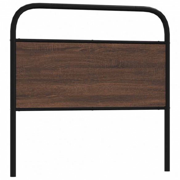 Tête de lit chêne marron 90 cm acier et bois d'ingénierie