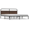 Cadre de lit en métal sans matelas chêne marron 200x200 cm