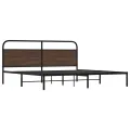 Cadre de lit en métal sans matelas chêne marron 200x200 cm