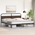 Cadre de lit en métal sans matelas chêne marron 200x200 cm