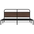 Cadre de lit en métal sans matelas chêne marron 200x200 cm