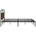 Cadre de lit en métal sans matelas chêne marron 200x200 cm