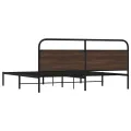 Cadre de lit en métal sans matelas chêne marron 200x200 cm