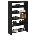 Étagère à chaussures noir 60x25x100 cm bois d'ingénierie