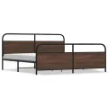 Cadre de lit en métal sans matelas chêne marron 193x203 cm