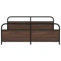 Cadre de lit en métal sans matelas chêne marron 193x203 cm