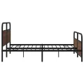 Cadre de lit en métal sans matelas chêne marron 193x203 cm