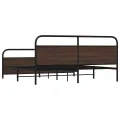 Cadre de lit en métal sans matelas chêne marron 193x203 cm