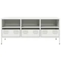 Meuble TV blanc 101,5x39x43,5 cm acier laminé à froid