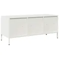 Meuble TV blanc 101,5x39x43,5 cm acier laminé à froid