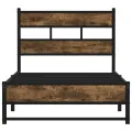 Cadre de lit en métal sans matelas chêne fumé 90x200 cm