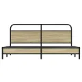 Cadre de lit en métal sans matelas chêne sonoma 180x200 cm