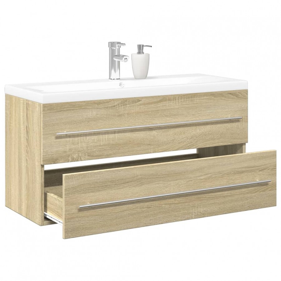 Ensemble de meubles de salle de bain 2 pcs chêne sonoma