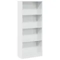 Bibliothèque blanc brillant 60x24x143 cm bois d'ingénierie