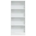 Bibliothèque blanc brillant 60x24x143 cm bois d'ingénierie